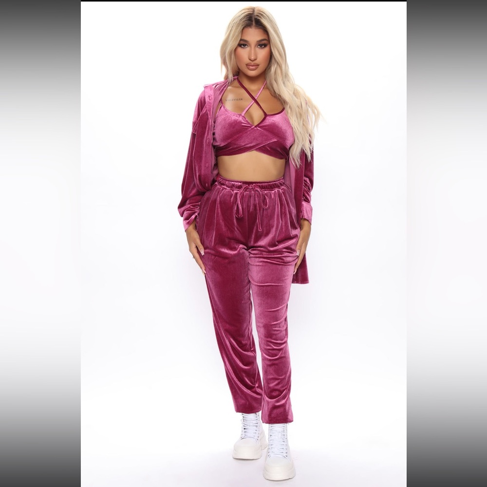 3 PIECE VELVET JOGGER SET